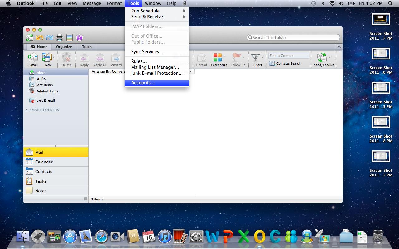 change settings in outlook for mac 2011